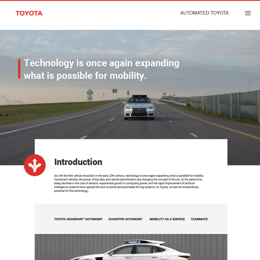 Automated Toyota Homepage