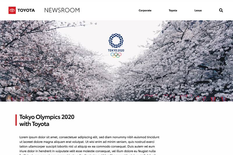 2020 Olympics Landing Page